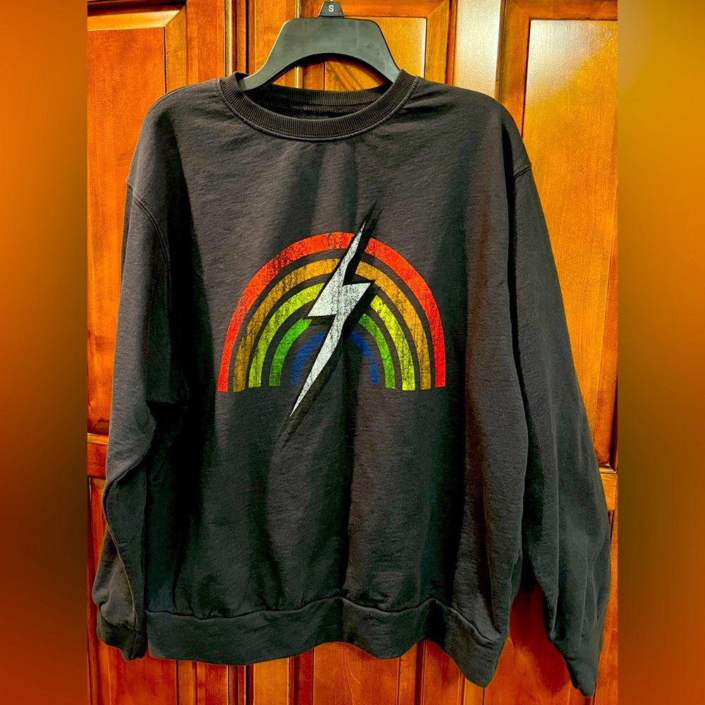 Prince Peter Black Rainbow Graphic Women’s Sweatshirt ❤️🧡💛💚💙🖤⚡️